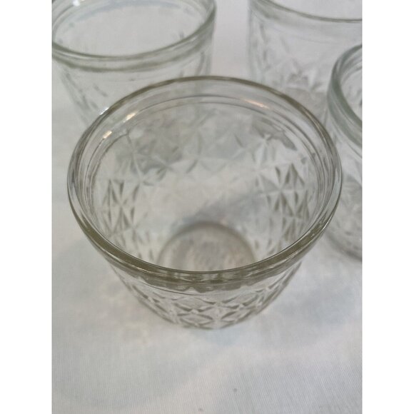 Vintage Ball Quilted Crystal Glass Jelly Jars 3" Tall 2 3/4" Opening Lot of 4 - Picture 4 of 8